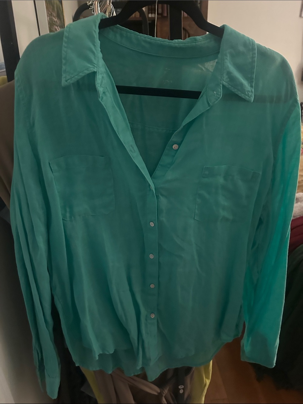 Lilly Pulitzer Teal Button-Front Blouse